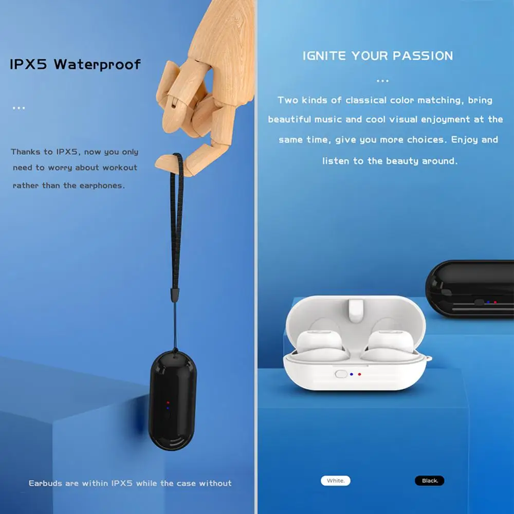 N9 Wireless Headphones Bluetooth 5 0 Earphone TWS HIFI Mini In ear Sports Running Headset Support iOS Android Phones HD Call