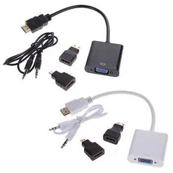 

1080P Micro-HDMI/Mini HDMI/HDMI to VGA Converter Adapter With o Video Cable