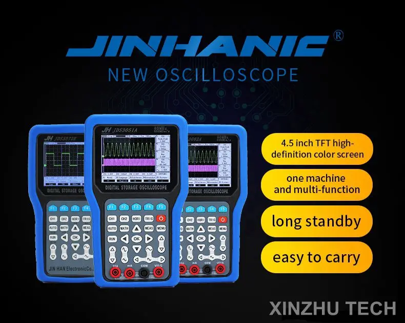 Jinhan JDS3051A JDS3072E JDS3082A Ручной цифровой осциллограф 50 м 70 м 80 МГц Портативный осциллограф-мультиметр
