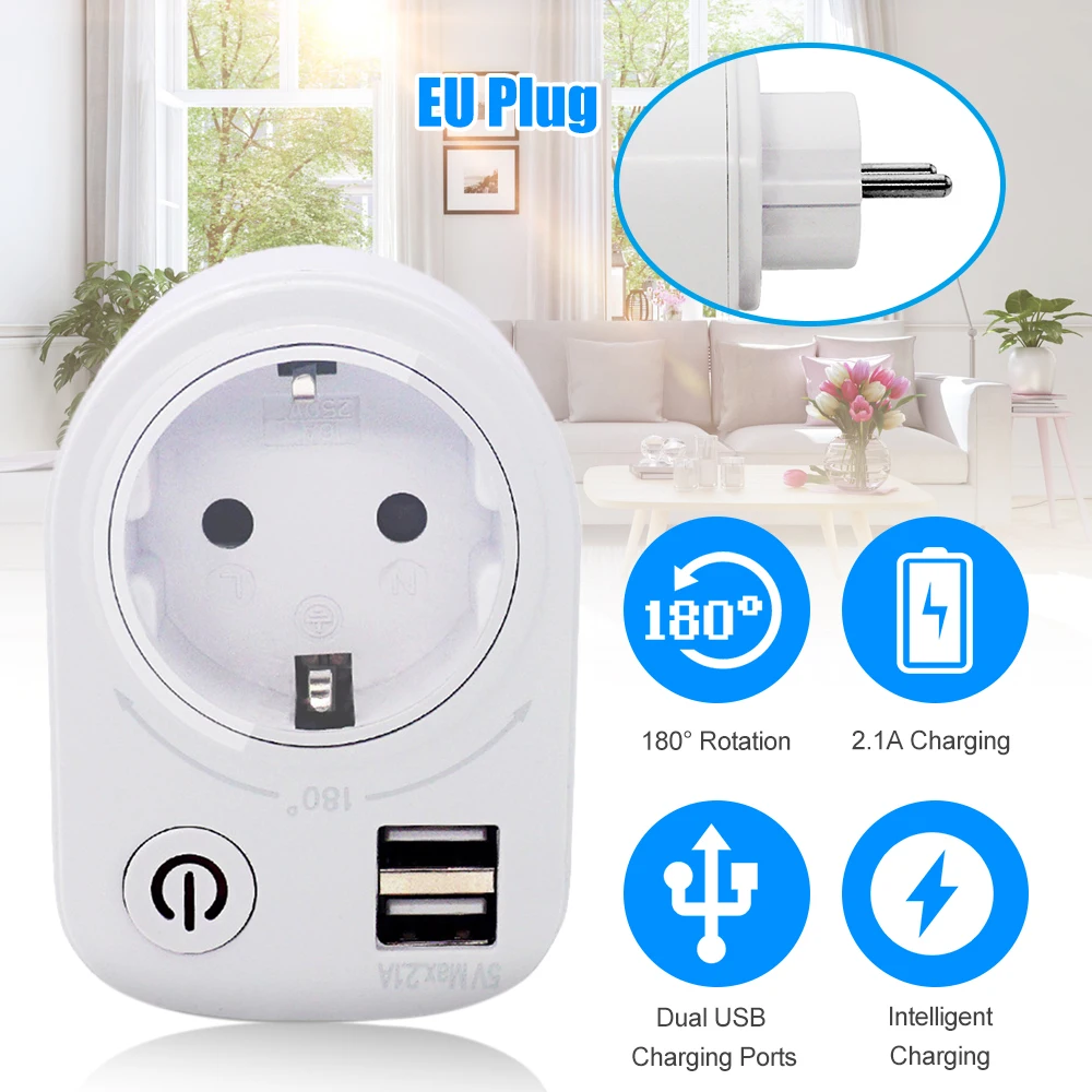 

USB Wall Socket charger Multiple USB Port 5V 2A Smart USB Switch Socket Multifunction outlet charging Travel socket