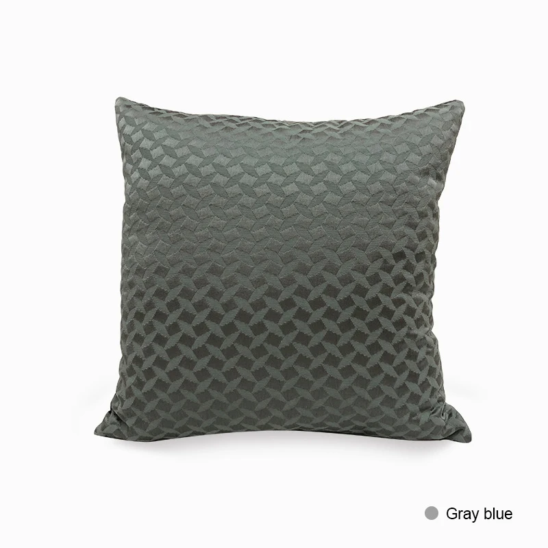 Grey Jacquard Small Square Pillow Cover Home Decor Diamond Cushion Velour Case 45x45cm Sofa | Дом и сад