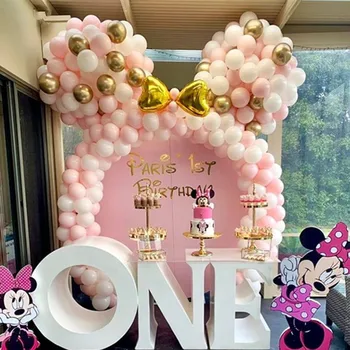 

122pcs Balloon Garland Arch Kit Pink White Gold Latex Air Balloons Girl Minnie Baby Shower Birthday Wedding Party Decor Supplies