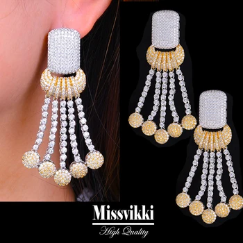 

missvikki Exquisite Prong Setting Shiny CZ Pendant Earrings Noble Luxury Jewelry for Women Bridal Wedding Daily Prom Party