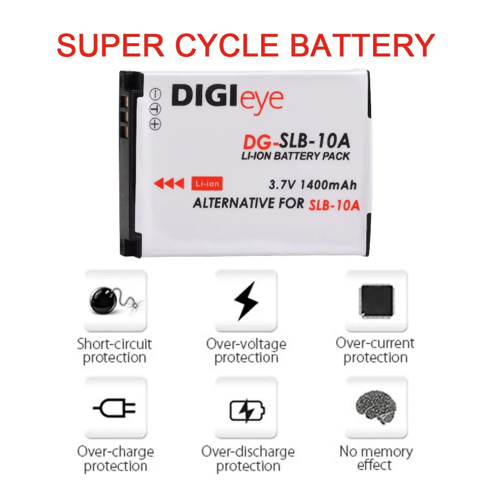 Slb 10 Baterias para Câmeras Samsung 1400mah Ex2f Hz15w Sl202 Sl420 Sl820 Wb150f Wb250f Wb350f Wb750 Wb850f Wb1100f Slb10a - Image 2
