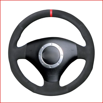 

Mewant Black Suede Steering Wheel Cover for Audi A2 8Z A3 8L Sportback A4 B6 Avant A6 C5 A8 D2 TT 8N S3 S4 RS 4 RS 6
