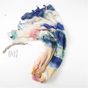 

2020 Spring Autumn New Style Printed Cotton Scarf WomenVersatile Ultra-Long Sun-resistant Shawl Silk Scarves luxury brand