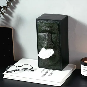 

Paper Rack Tissue Box Container Shakespeare Gorilla Stone Man Trays Ornaments Crafts Napkin Tissue Holder Office Home Decoration