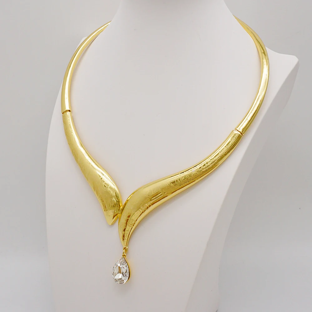 Rhinestones Necklace Earrings Sets 