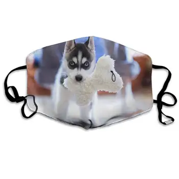 

Polyester Anti-dust Mouth Mask - Cute Puppy Husky Lovers Washed Reusable Mouth-Muffle - Fashion Printed Face Masks for Outdoor