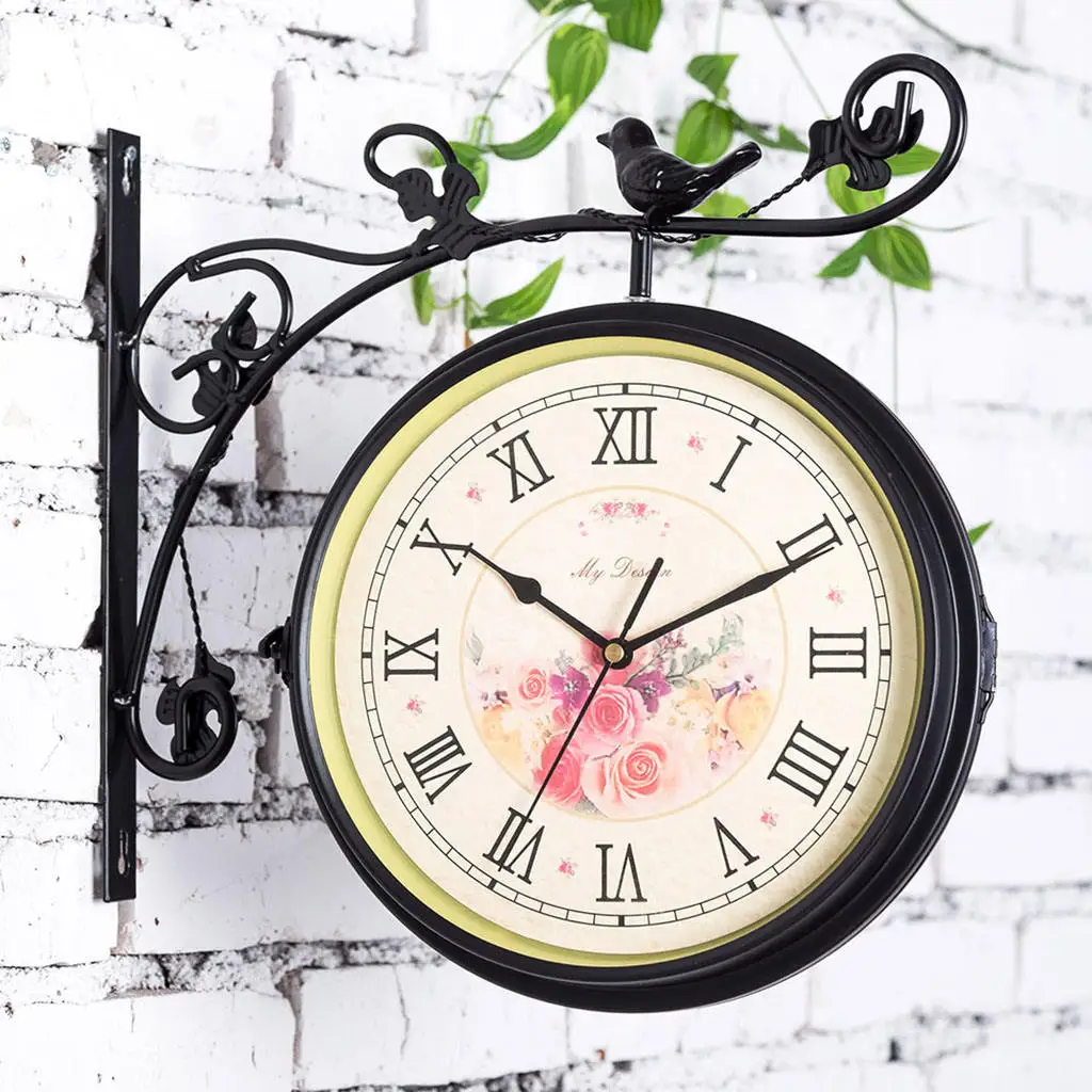 Double Sided Antique Wall Clock | Wall Hanging Clock | Iron