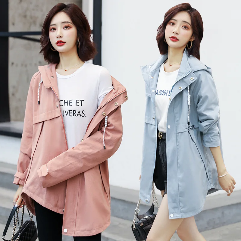 

Fashion Korean-style Casual Workwear Trench Coat 2019 Autumn Simple Solid Color