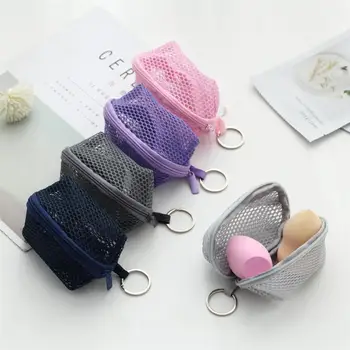 

2 Pcs 3D Mesh Cloth Storage Bag Multifunctional Net Cosmetics Toiletry Pouch Coins Bag for Travel Outdoor Purple Light Grey