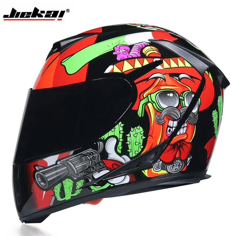 Двойной объектив мотоциклетный шлем анфас классический мотоциклетный картинг шлем горный велосипед ATV мотоциклетный головной убор casco capacete - Цвет: b6