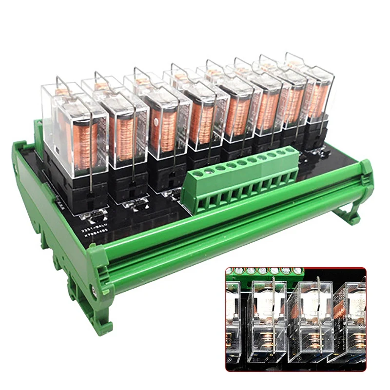 

DC24V 8 Way Relay Module Eight Panels Driver Board Socket