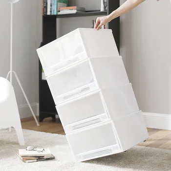 

Can Be Superimposed on the College Dormitory Room Storage Box Clothes Holding Finishing Transparent Drawer Plastic Storage Box