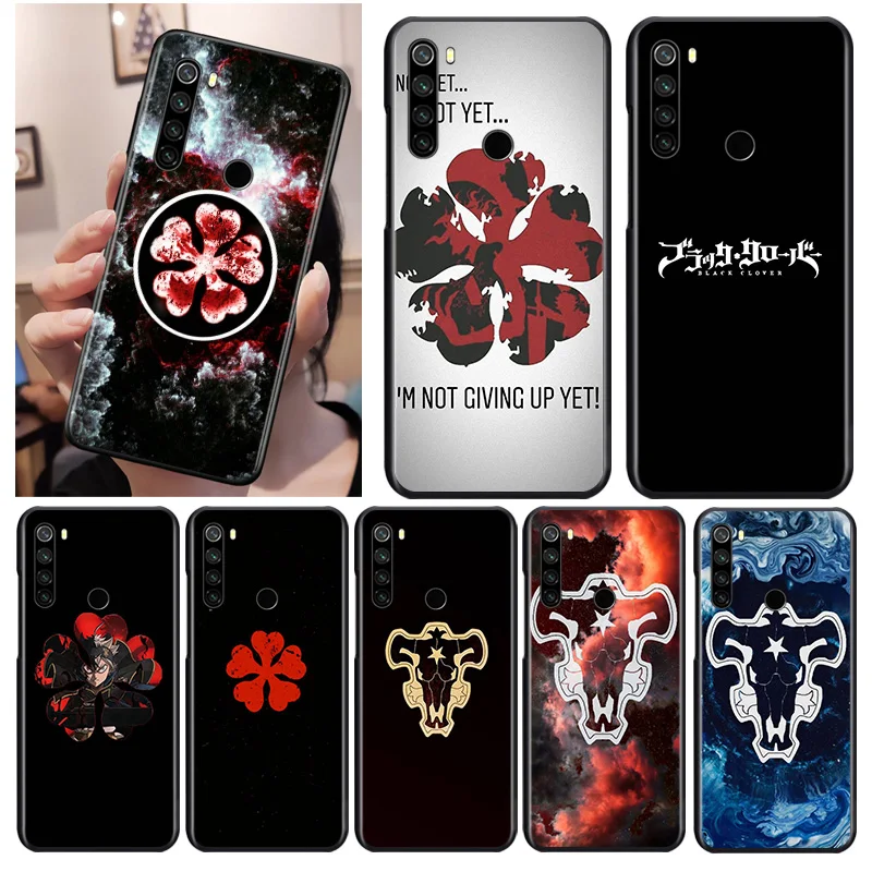 

Anime Black Clover Logo Black Cover For Xiaomi Redmi Note 9 9S 8T 8 7 6 5A 5 4X 4 Pro Max Soft Phone Case