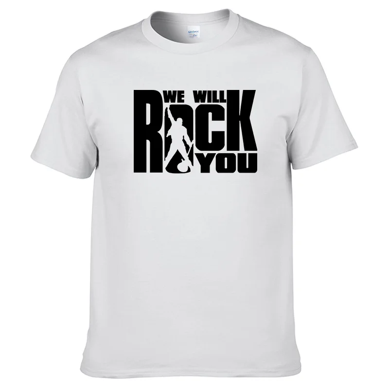 12 Летняя футболка с надписью «We will rock you», футболка в рок-стиле с короткими рукавами, одежда для королевы Харадзюку, рок-группа, унисекс, горячая Распродажа, топы из хлопка#179 - Цвет: 12