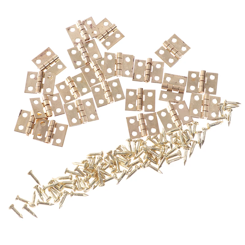 20pcs/lot Mini Cabinet Hinges Furniture Fittings Decorative Small Door Hinges Jewelry Box Furniture Hardware 8mm*10mm