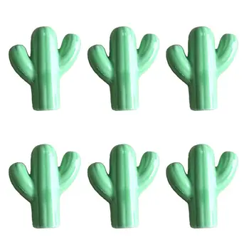 

6Pcs/Box Cactus Shape Ceramic Door Knob Furniture Handle Decorative Drawer Cupboard Kitchen Pull Handle