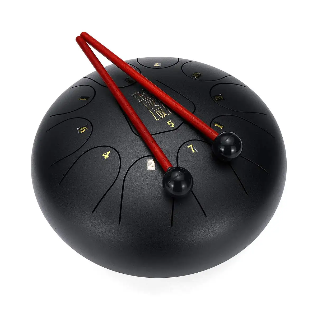 Black 10 дюймов 11 нот D Основной стальной язык барабан Handpan ручной барабан с барабанчиками с пальчиковыми лопастями Йога Медитация Zazen Релакс - Цвет: Black