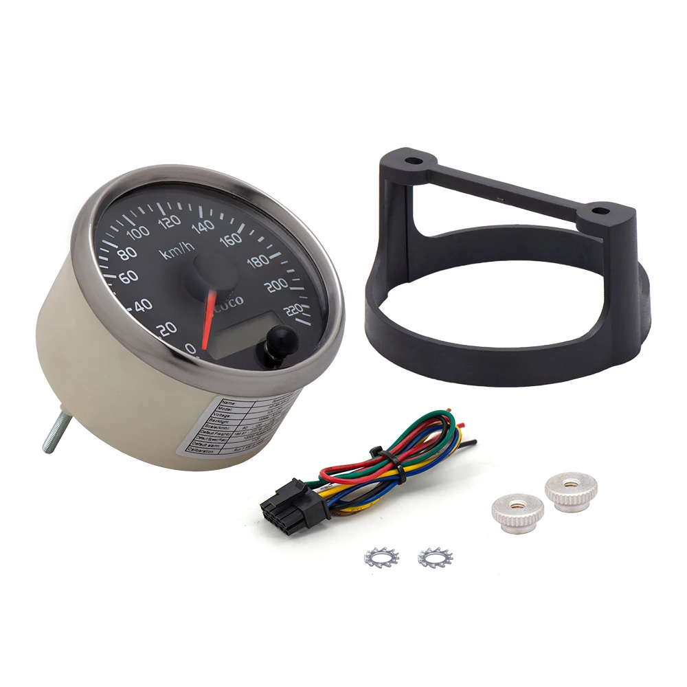 범용 220 Km/h 포인터 및 LCD 디스플레이 속도계, 자동차 트럭 SUV 9-32V, 빨간색 백라이트 포함, 85mm, 12V, 24V, 2 in 1