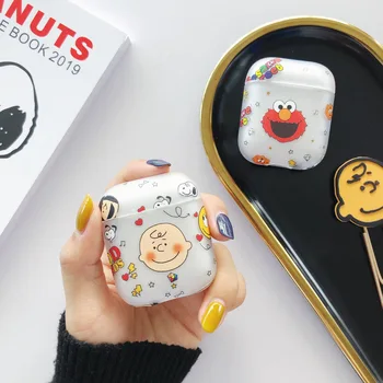 

Earphone Case Headphone charger Cute Cartoon Protective Case Shell Translucent Wireless Bluetooth Earphone for Apple Airpods