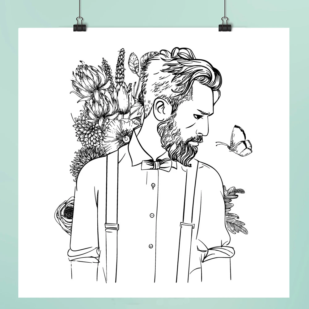 

Handsome man Clear Stamps For DIY Scrapbooking/Card Making/Album Decorative Rubber Stamp Crafts