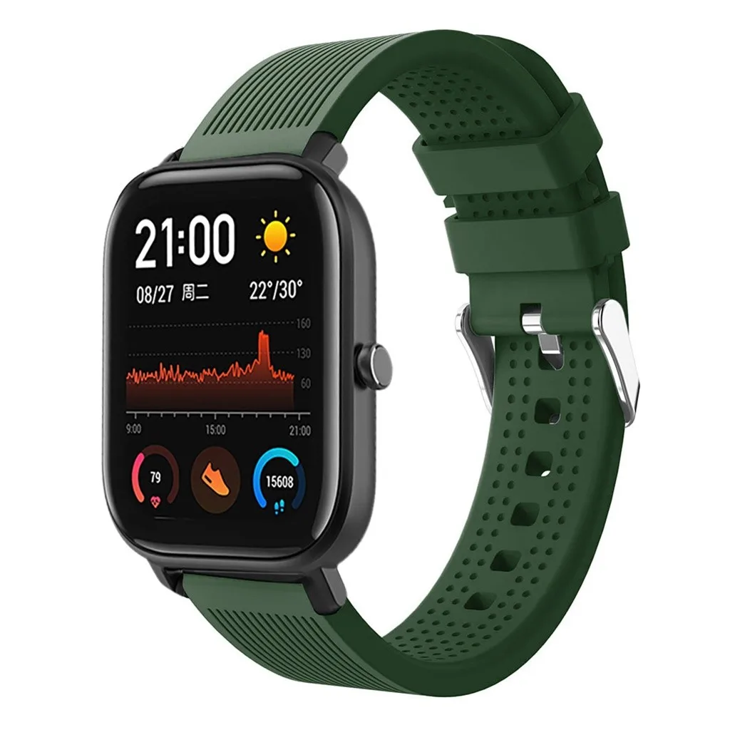 Новинка для Huami Amazfit GTS ремешок часы стальной пряжкой силиконовый ремешок 22 мм ширина браслет для смарт-часов Аксессуары для samsung FW3