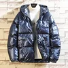 2022 Women's Down Jacket Winter Glossy Silver/Black/Gold/Blue Plus Size Hooded Parka Outwear Down Padded Coats Female ► Photo 2/5