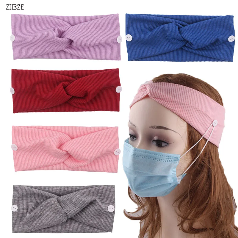 2024 Soft Cotton Fabric Women Headband With Protect Ears Girls Cross Knotted Elastic Hair Band Sport Makeup Hair Accessories yanwenx baby headband protect baby s head from catching cold sleeping keep warm comfortable softness fabric daily wear head band