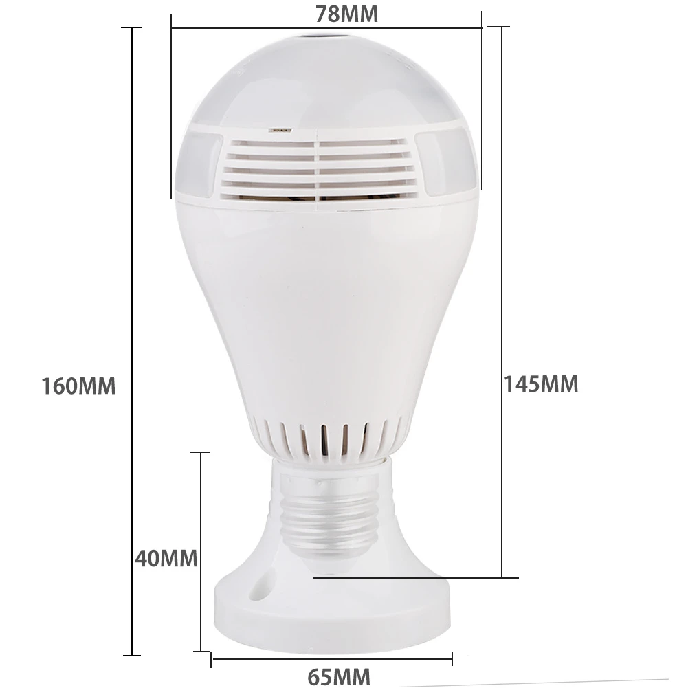 360 Gradi Lampadina del IP di WIFI Della Macchina Fotografica Baby Monitor Video di Sicurezza Mini
