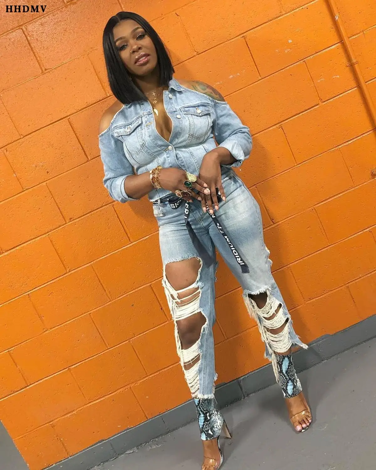 HHDMV горячая Распродажа, новые джинсовые длинные штаны в стиле хип-хоп, с прорезями, на пуговицах, с карманами, с поясом, прямые джинсовые штаны