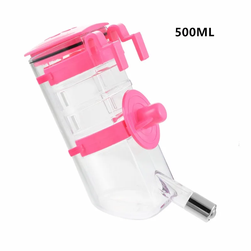 500ml pink Поилка для домашних животных для маленьких собак, кошек, автоматическая кормушка для собак кошек, поилка для улицы/путешествий, легко переносится и может висеть - Цвет: 500ml pink