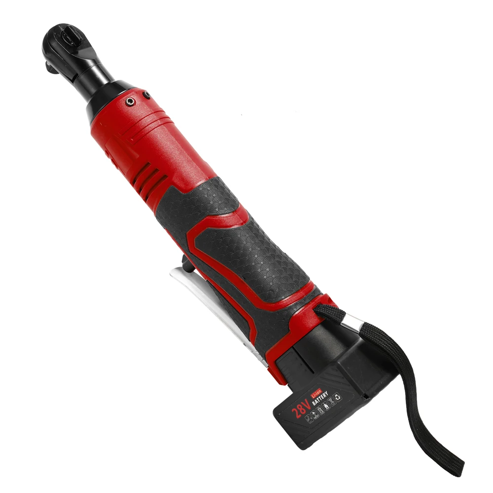 

28V Multifunctional Cordless Rechargeable Electric Wrench 3/8 Inch Right Angle Electric Ratchet Wrenches with LED Light