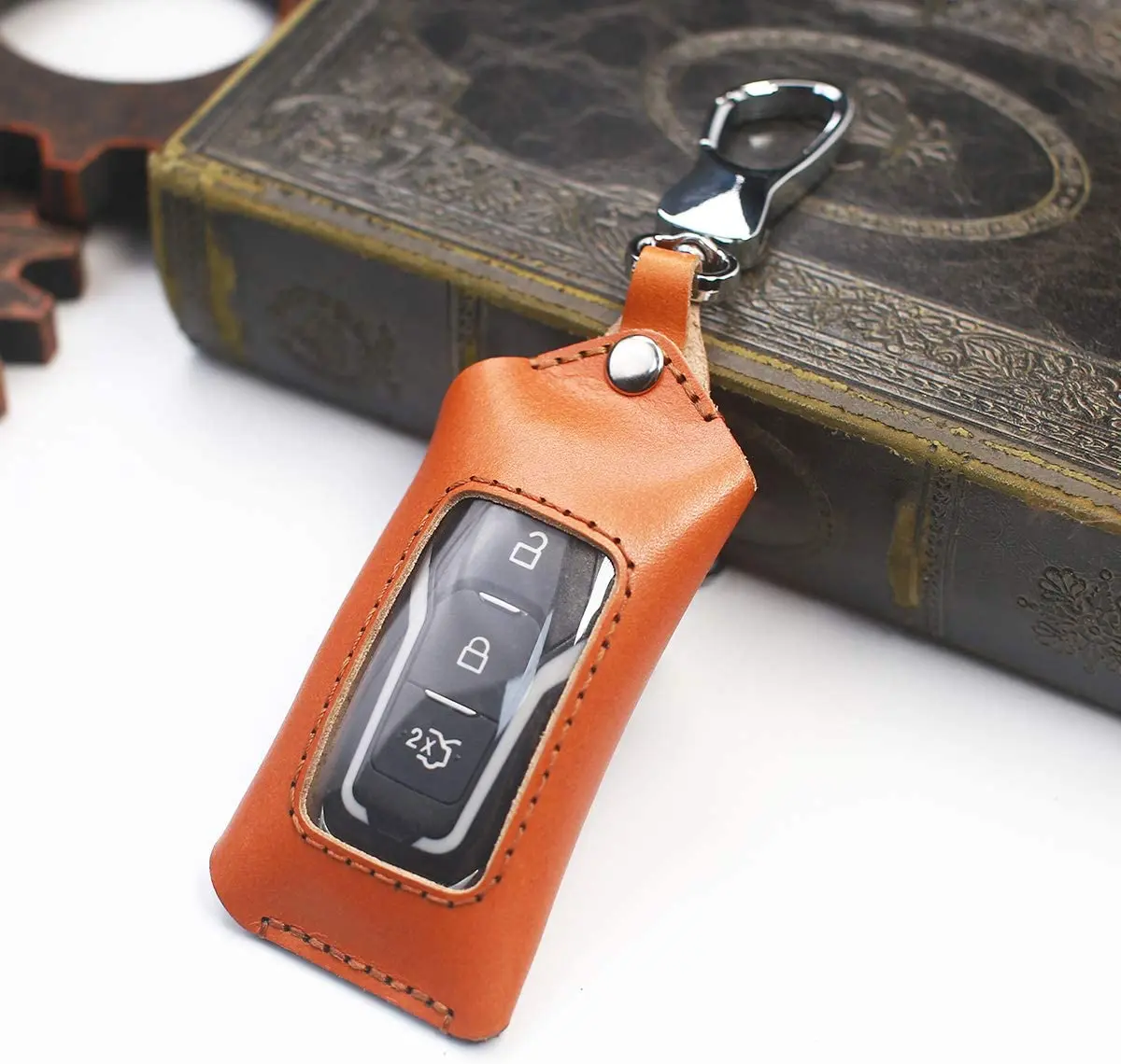 Easyant universal leather key chain protective cover with transparent windows car key bag hook key chain Brown 3 in 1 semi rigid usb endoscope camera 5 5mm ip67 waterproof snake camera with 6 led for windows