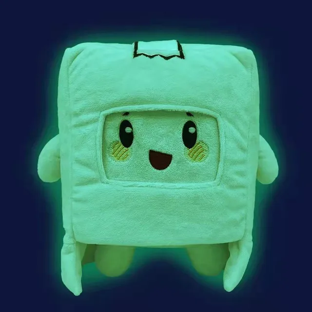 Lankybox Glow In The Dark Plush Foxy Boxy Ghosty Lanky Box Removable Soft Toy Children Gift Kawaii Luminous Doll Girl Cushion