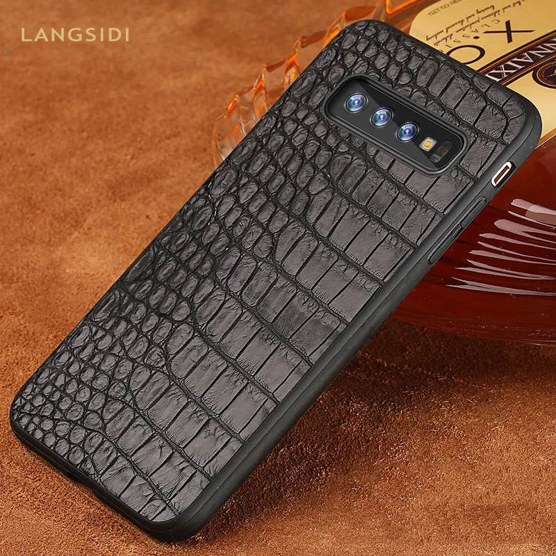 Роскошная натуральная кожа чехол для samsung Galaxy s10 s9 s8 s7 plus крокодил funda задняя крышка чехол для Note 8 9 a50 A70 A40 A30 A7