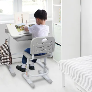 

70CM Lifting Table Tiltable Children Learning Table And Chair With Reading Stand Without Table Lamp BDF99