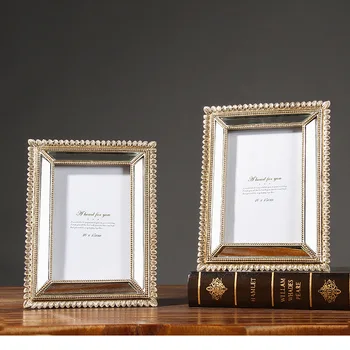 

Classical Carved Photo Frame 6-inch Creative Mirror Edge Picture Family Style Frames Home Decoration Palace For Wedding Frame