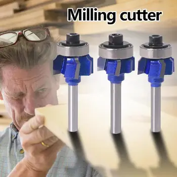 

Woodworking 4 Teeth R1/R2/R3 Trimming Cutter Alloy Head Carbon Steel Body Surface Spray Edge Trimmer Router Milling Cutter