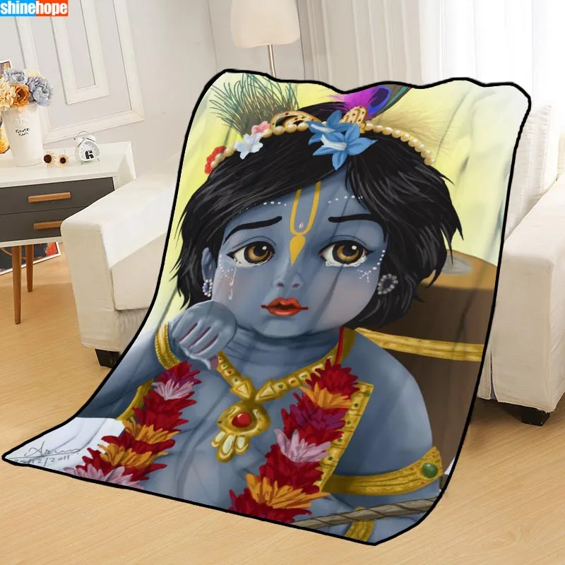 Новое поступление, одеяло Radha Krishna с рисунком, мягкое одеяло для дома/дивана/офиса, переносное одеяло для путешествий - Цвет: Blanket 4