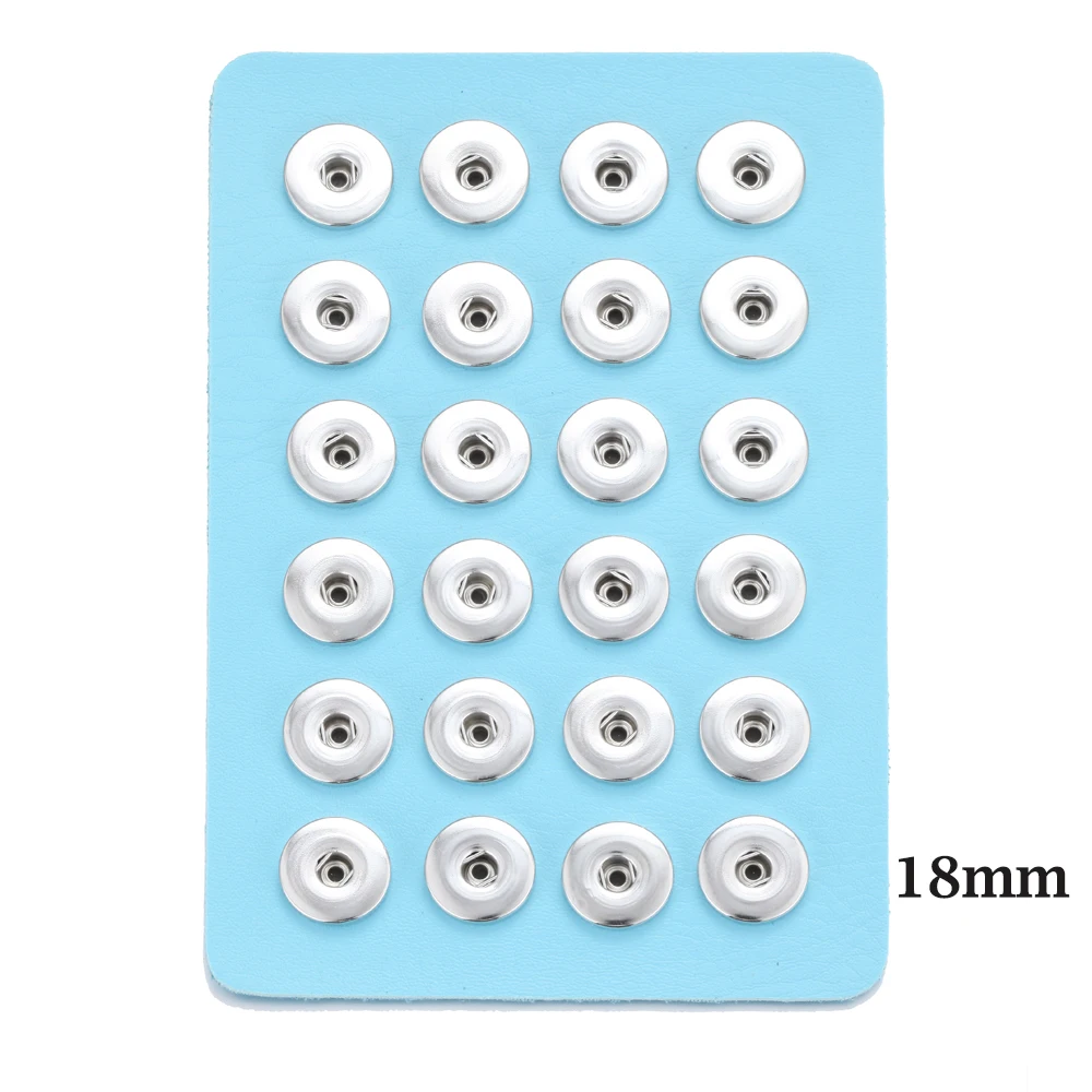Fit 18mm Snaps Оснастка Кнопка ювелирных изделий черный кожаный оснастка дисплей для 24 шт. 18 мм и 12 мм оснастки кнопки ювелирных изделий дисплей мягкий держатель дисплея - Окраска металла: Fit 18mm Snaps