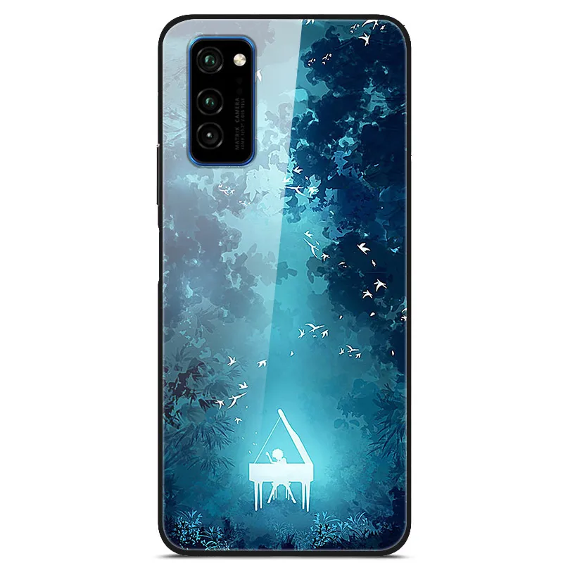 16 Для huawei Honor V30 чехол с милым рисунком стекло Жесткий задняя крышка чехлы для huawei Honor View 30 Pro Чехол Honor V30 Pro 5G бампер - Цвет: 16