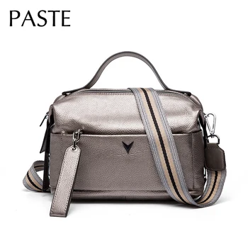 

2019 Winter Large Hand Bag for Women's Shoulder Bag 2 Straps 100% Natural Cowhide Leather Female Messenger Bags Multifunction