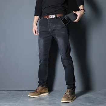 

High Quality Stretch Plus Big Size 29 - 44 46 48 Cotton Straight Denim Jeans Men Famous Brand 2020 Spring Black Jeans