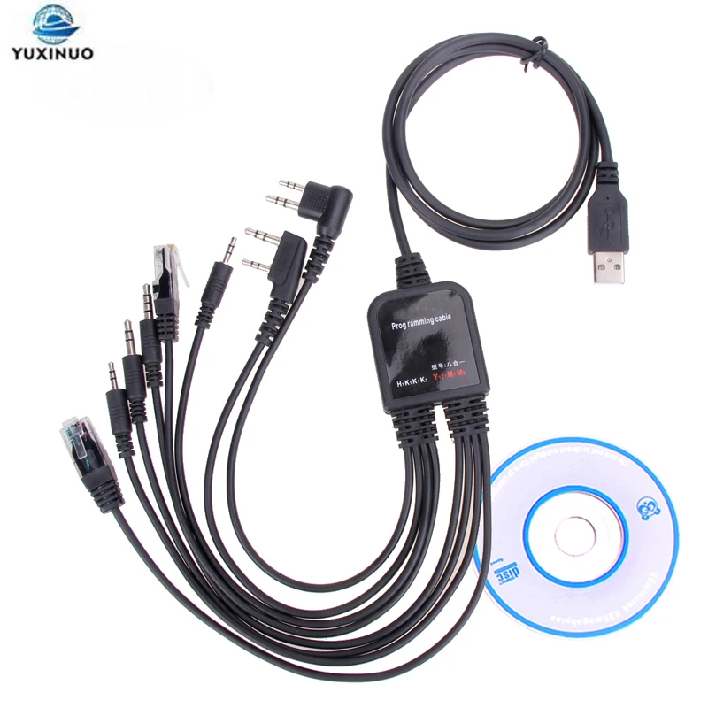8-в-1 USB-кабель для программирования с программным обеспечением компакт-дисков