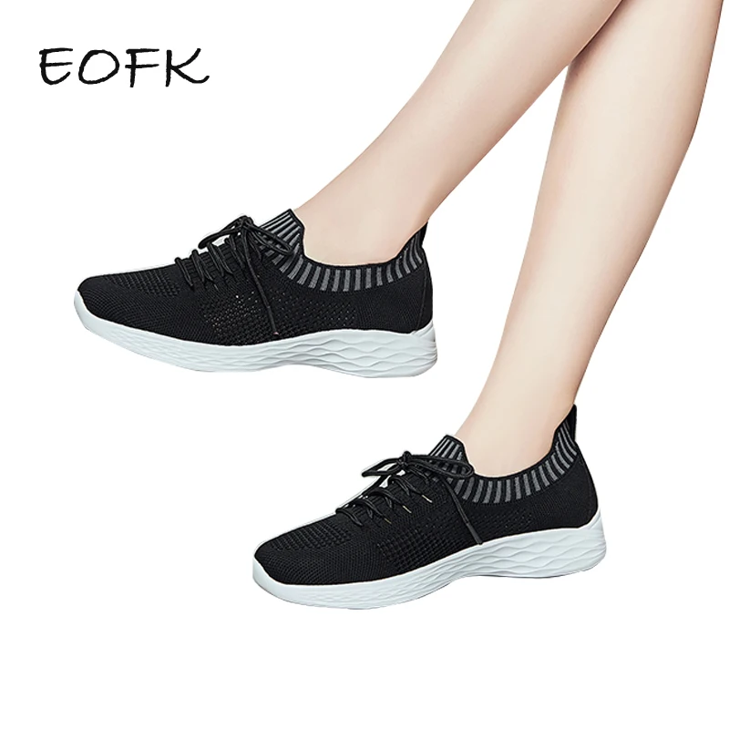 EOFK/женские кроссовки; женские носки; сезон весна-осень; легкая Повседневная матерчатая обувь; удобная прогулочная женская обувь; Chaussures