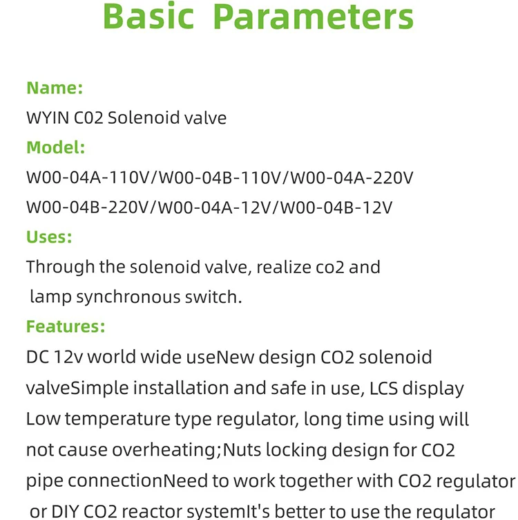 WyinAquarium 1,6 W 110 V-220 V CO2 Магнитная электромагнитный клапан Регулятор низкого Температура CO2 аквариума Электрический электромагнитный клапан