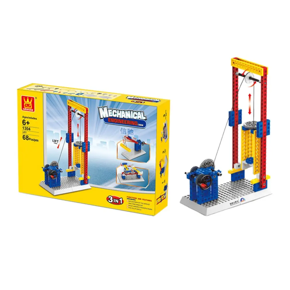 Assembled Blocks Set Teaching Machinery Group Building Blocks Children's Educational Toys Abs Plastic 7-14 Years Old - Цвет: 1304