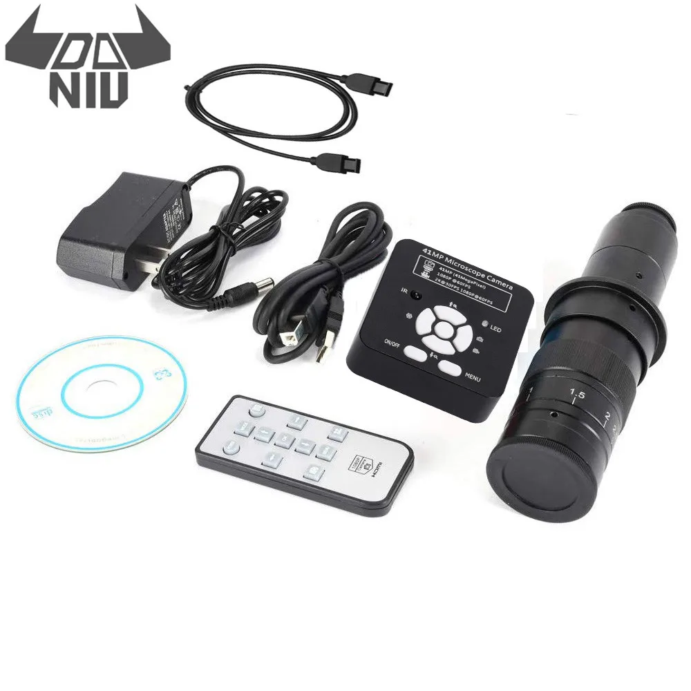 

DANIU 41MP HDMI 1080P 180X HD USB Digital Industry Video Microscope Camera Set TF Card Video Recorder for Phone PCB Repair